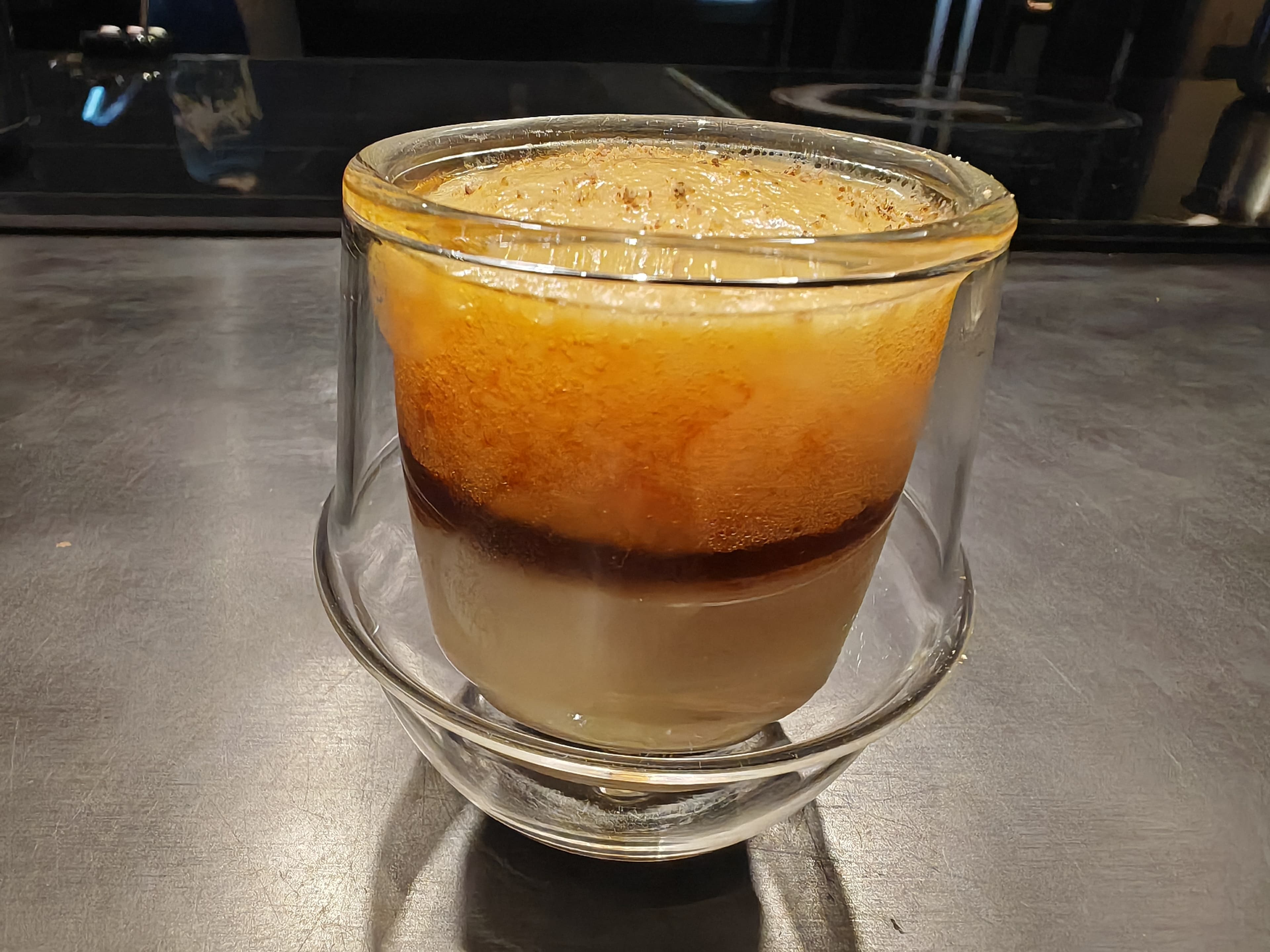 Course 1 — Egg custard shot glass