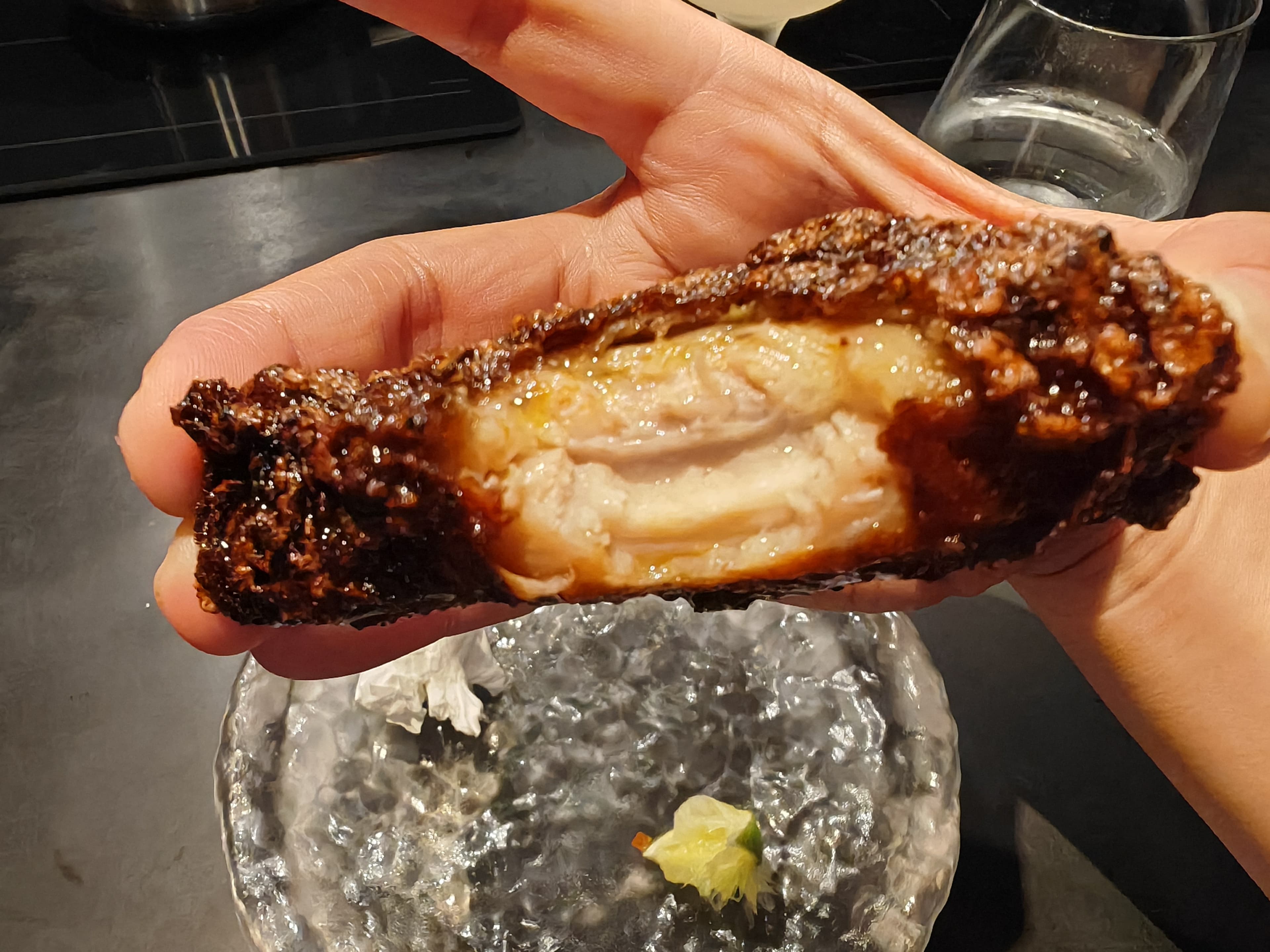 Chicken course — plated pieces